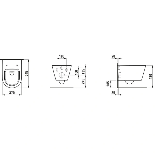 Унитаз подвесной Laufen Kartell безободковый 8.2033.6.000.000.1 (детальная фотография), современные, hi-tech, круглые