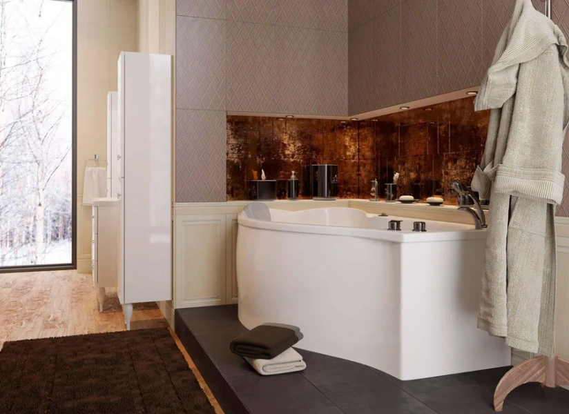 Ванна акриловая 1MarKa Gracia, 150 x 94 см, асимметричная, цвет белый, левая/правая 01гр1590л (детальная фотография), асимметричные