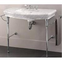 Раковина консоль Devon & Devon Ascot 126 см хром, мрамор Nero Marquinha