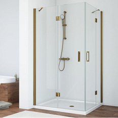 Душевой уголок профиль бронза стекло прозрачное Vegas-glass