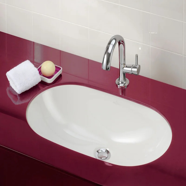 Раковина Villeroy & Boch O.novo 58 см встраиваемая, с покрытием CeramicPlus 416250R1 (детальная фотография), современные, hi-tech