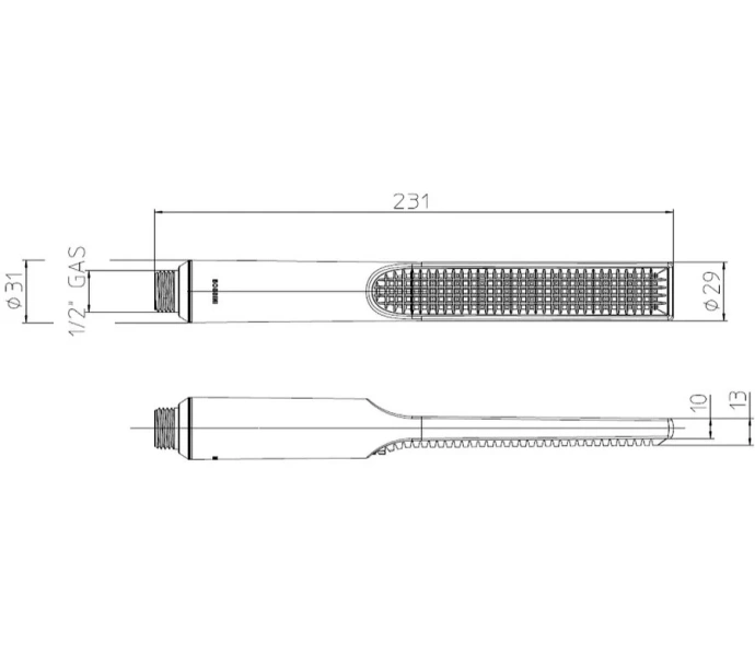 Лейка для душа Bossini Apice черная матовая B00910.073 (детальная фотография), душевые лейки