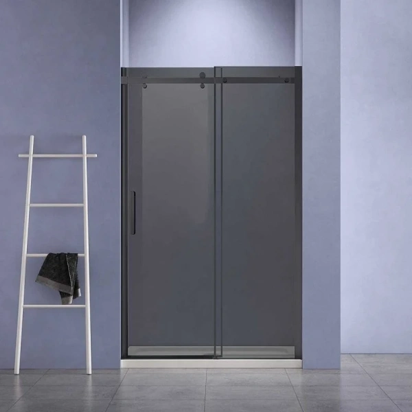 Душевая дверь в нишу Vincea Como-N 160 см профиль черный стекло тонированное VDS-4CN160CGB (детальная фотография), раздвижные