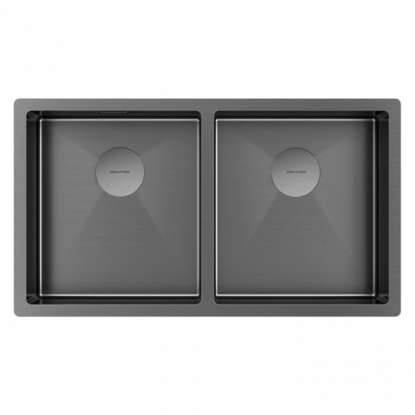 Мойка для кухни Paulmark Next 78 см вороненая сталь PM207844-GM (детальная фотография)