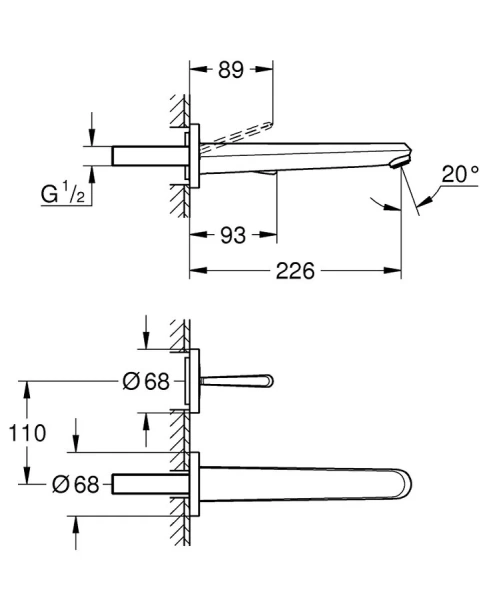 Смеситель для раковины Grohe Eurodisc Joy 19969 (детальная фотография), для раковины