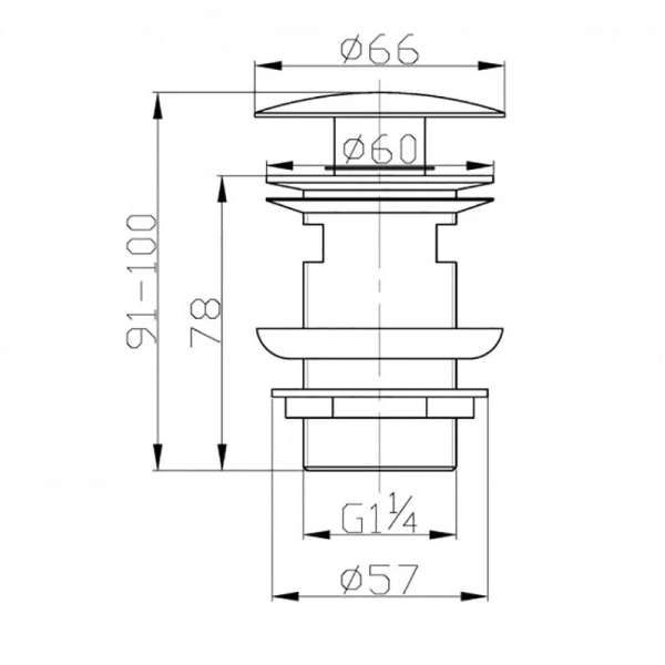 Донный клапан для раковины BelBagno с системой клик-клак, чёрный матовый BB-SAT-NERO (детальная фотография), в наличии