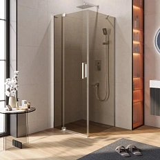 Душевой уголок Cezares Slider 90х80 см стекло бронзовое профиль хром