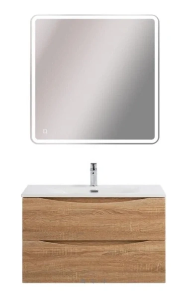 Тумба под раковину подвесная BelBagno Marino-Cer-N 80 см Rovere Bianco MARINO-CER-N-800-2C-SO-WO-P (детальная фотография), 80 см