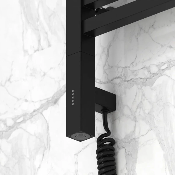 Полотенцесушитель электрический Сунержа Модус 3.0 50x80 см левый черный матовый 31-5700-8050 (детальная фотография), лесенка, вертикальные