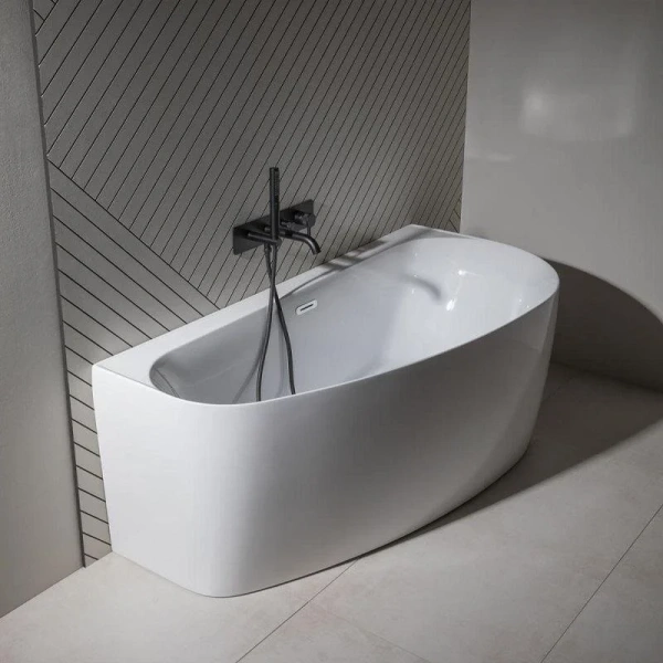 Ванна акриловая Allen Brau Priority 5, 160 х 78 см, слив-перелив в комплекте, левосторонняя, белая глянцевая, 138678A-GW Gloss White, 2.31005.20A (детальная фотография)