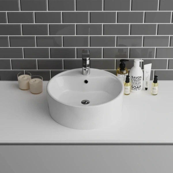 Раковина Grossman 41 см белая GR-3012 (детальная фотография), накладные (на столешницу), пристенные