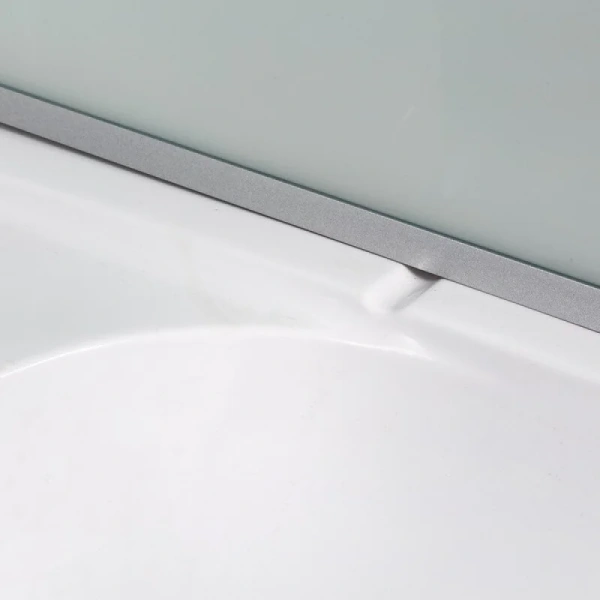 Душевая кабина Deto L920 120x80 см без крыши (детальная фотография), со стеклянными задними стенками