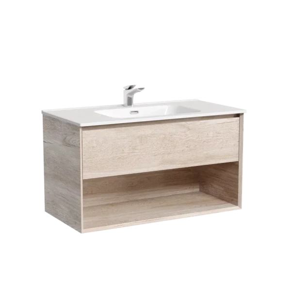 Тумба под раковину подвесная Sancos Marmi 1.0 90 см дуб галифакс натуральный MR1.090EG (детальная фотография)