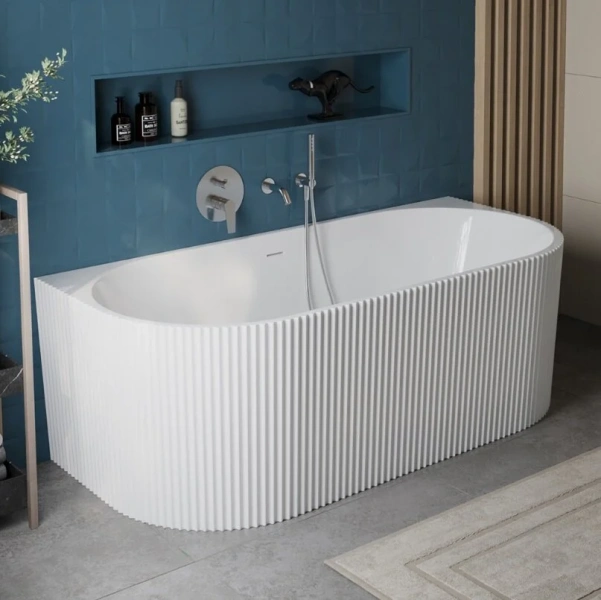 Ванна акриловая BelBagno 170x80 см пристенная белая BB713-1700-800 (детальная фотография), овальные