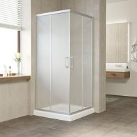 Душевой уголок профиль матовый хром стекло сатин Vegas-glass