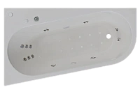 Гидромассажная ванна Радомир Вальс Прима 1-81-2-1-0-352/1-81-2-2-0-352, 160 x 95 см, L/R, рама-подставка, фронтальная панель, слив-перелив, гидромассаж Терапия хром КУ 200, датчик уровня воды, хромотерапия, массаж спины, ступней, боковых поверхностей, аэр