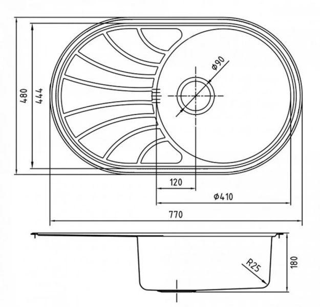 Мойка для кухни IDDIS Suno 77 см сатин SUN77SDi77 (детальная фотография), врезные