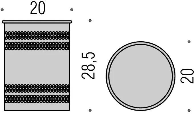 Мусорное ведро Colombo Contract без крышки B9964 (детальная фотография), хром