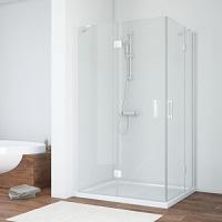 Душевой уголок профиль белый стекло шиншилла Vegas-glass