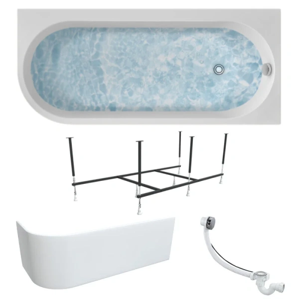 Ванна акриловая 1MarKa Alisa 01али1775лкп/01али1775пкп, 170 x 75 см, левая/правая, цвет белый (детальная фотография), без гидромассажа