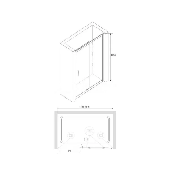 Душевая дверь в нишу RGW Classic CL-14 150 см профиль хром 32091415-11 (детальная фотография), 150 см
