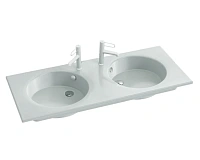 Раковина Jacob Delafon Odeon Rive Gauche 120 см белая, 2 отверстия под смеситель