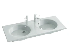 Раковина Jacob Delafon Odeon Rive Gauche 120 см белая, 2 отверстия под смеситель