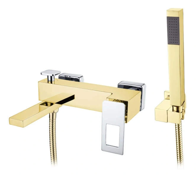 Смеситель для ванны Boheme Q золото/хром 143-GCR (детальная фотография)