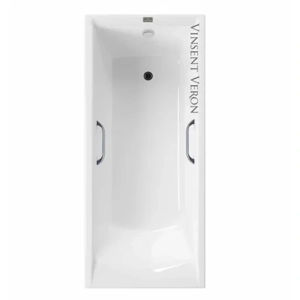 Чугунная ванна Vinsent Veron Devon VDV1807545H, 180 x 75 см, с отверстиями под ручки, цвет белый (детальная фотография)