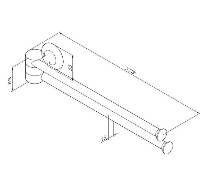 Полотенцедержатель Am.Pm Like двойной A8032600 (детальная фотография), современные, hi-tech