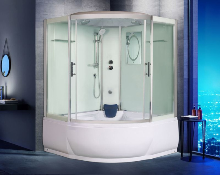 Душевая кабина WeltWasser WW500 150x150 см с сиденьем WW500 EMMER 15055-2 (детальная фотография), полукруглые, четверть круга