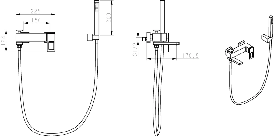 Смеситель для ванны Boheme Q WhiteGold 143-WG (детальная фотография), для ванны