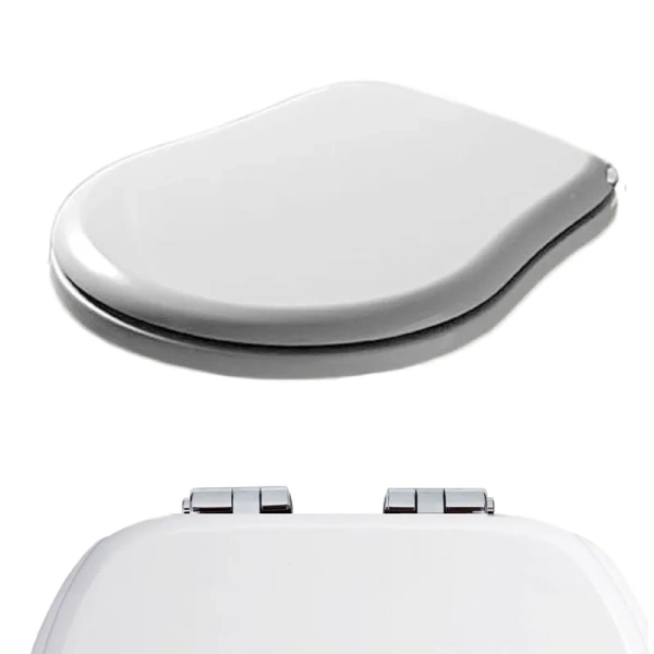 Крышка-сидение Kerasan Retro белая, петли хром 109001 (детальная фотография), в наличии