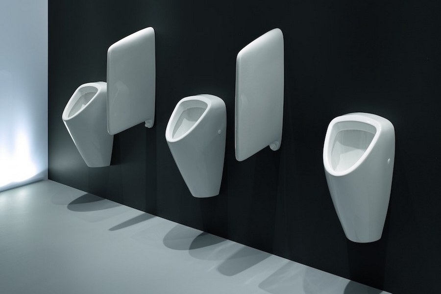 Писсуар подвесной Laufen Caprino c мухой 8.4206.1.000.400.1 (детальная фотография), белые