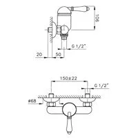 Смеситель для душа, золото\латунь, Nicolazzi Cinquanta 3405GB75 (детальная фотография), для душа