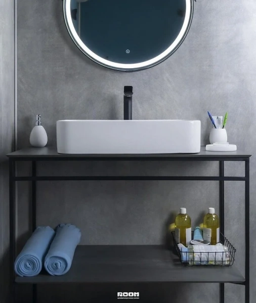 Раковина GID Geometrico N9596 61 см белая 51199 (детальная фотография), 60 см