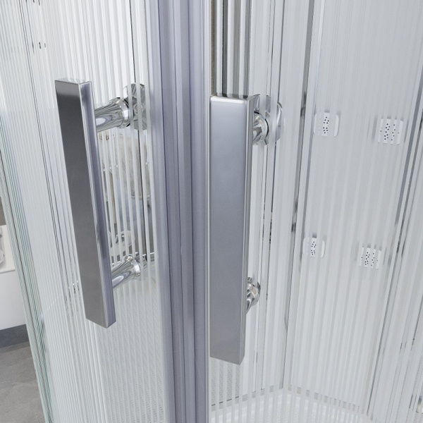 Душевая кабина Niagara Ultra 100x100 см стекло с узором 7020164 (детальная фотография), угловые, с гидромассажем, c тропическим душем, с вентиляцией, с крышей