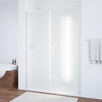 Душевая дверь профиль белый стекло шиншилла Vegas-glass