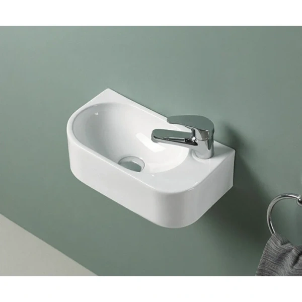 Раковина GID Suspendido N9274L 40 см левосторонняя белая 61129L (детальная фотография), 40 см