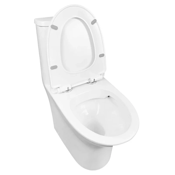 Унитаз моноблок Azario Sente безободковый AZ-8614 (детальная фотография), современные, hi-tech, круглые