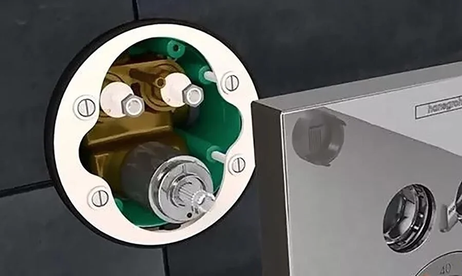 Смеситель для душа Hansgrohe Shower Select внешняя часть, хром 15763000 (детальная фотография), с термостатом
