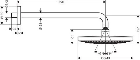 Верхний душ Hansgrohe Raindance Select S 26470000 (детальная фотография) index_1