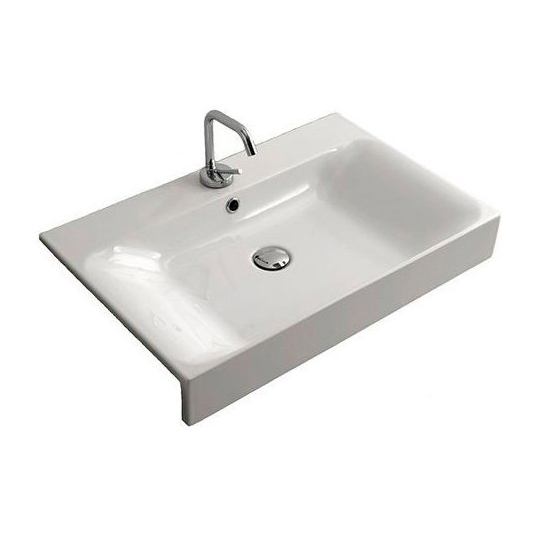 Раковина полувстраиваемая, с одним отверстием под смеситель, цвет белый Kerasan Cento 3548bi*1 354801*1 (детальная фотография)