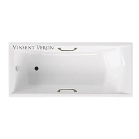 Чугунная ванна Vinsent Veron Devon VDV1757545H/VH0012BR, 175 x 75 см, ручки бронза, цвет белый