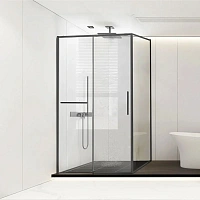 Душевой уголок Vincea Slim Soft 110х80 см вороненая сталь стекло прозрачное