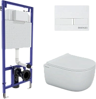 Унитаз с инсталляцией BERGES Novum кнопка белая