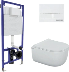 Унитаз с инсталляцией BERGES Novum кнопка белая