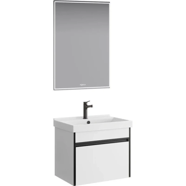 Тумба под раковину подвесная Aqwella Urban 60 см белая URB0106W (детальная фотография), современная, hi-tech