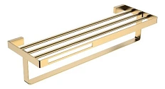 Полочка для ванной Boheme Q с полотенцедержателем, Matt Gold