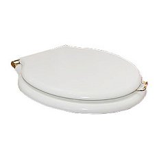 Сиденье для унитаза softclose, МДФ, цвет белый лак, фурнитура светлое золото, Devon&Devon